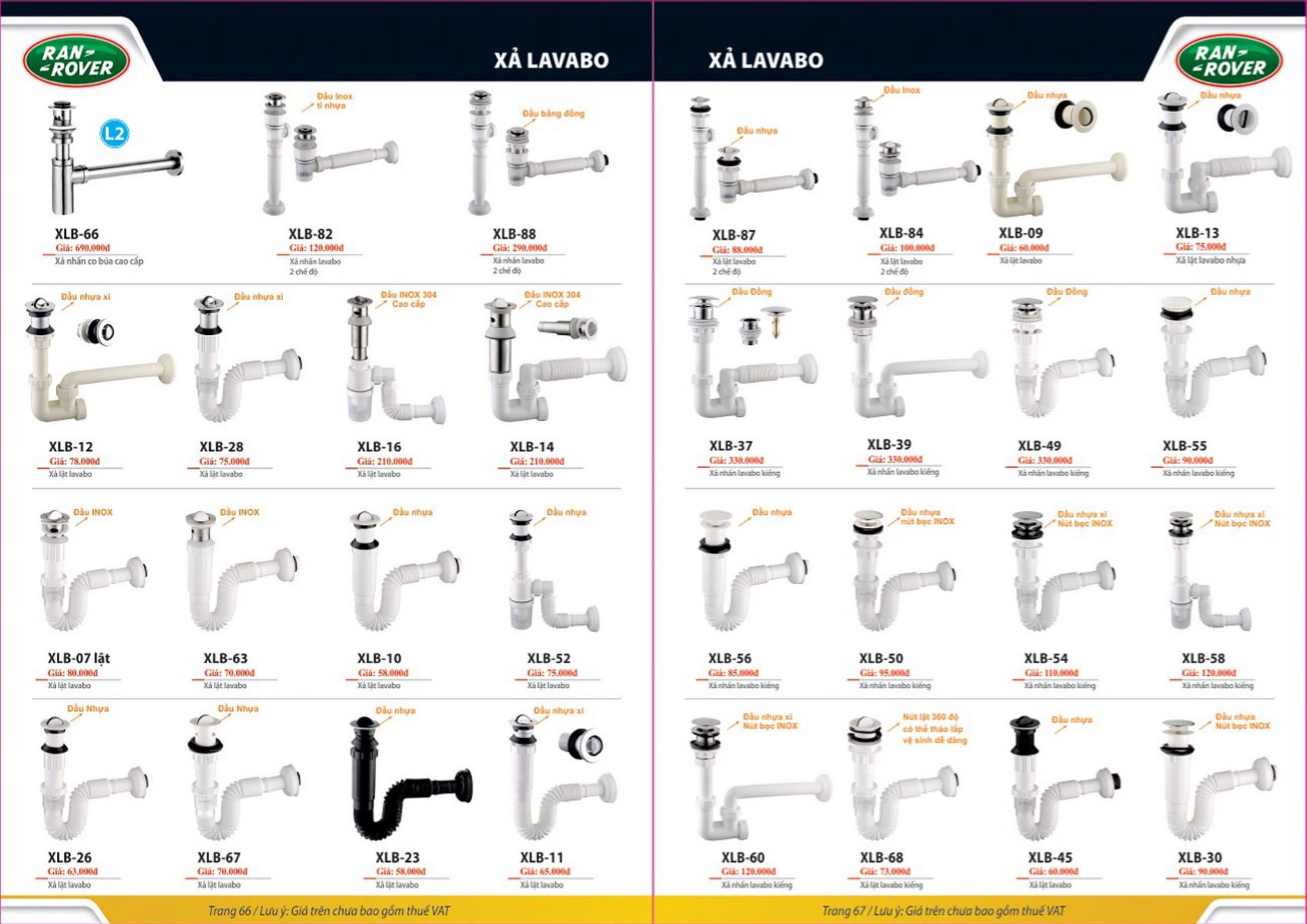 Thiết bị vệ sinh Ranrover Catalogue và Bảng giá mới nhất 2023 /Page 34